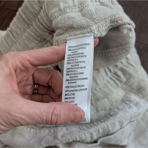 James Perse Relaxed Canvas Linen Pants Joggers Sand Tan Size 4 WCCL1788 - Picture 8 of 9